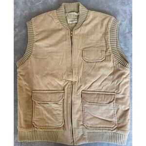 Vintage St John’s Bay Quilted Corduroy Vest Workwear Utility Outdoor Mens Large